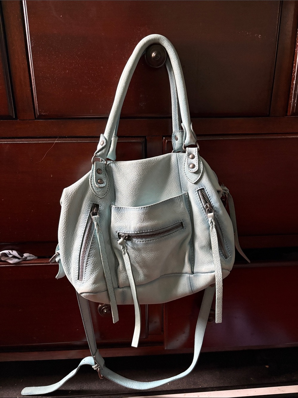 Free People Baby Emerson Tote Blue Washed Sail